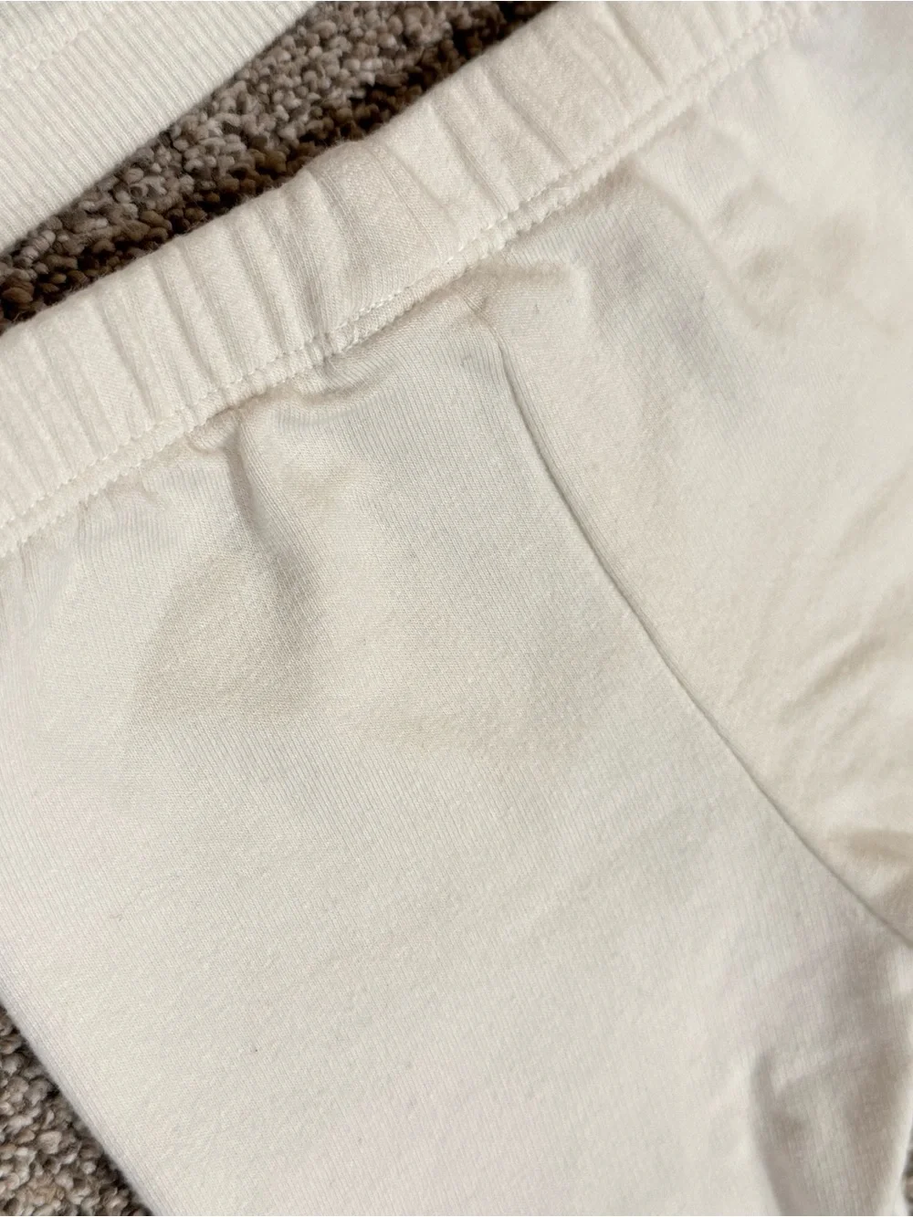 Carter's Cream Ruffle Shoulder Long-Sleeve Pajama Set